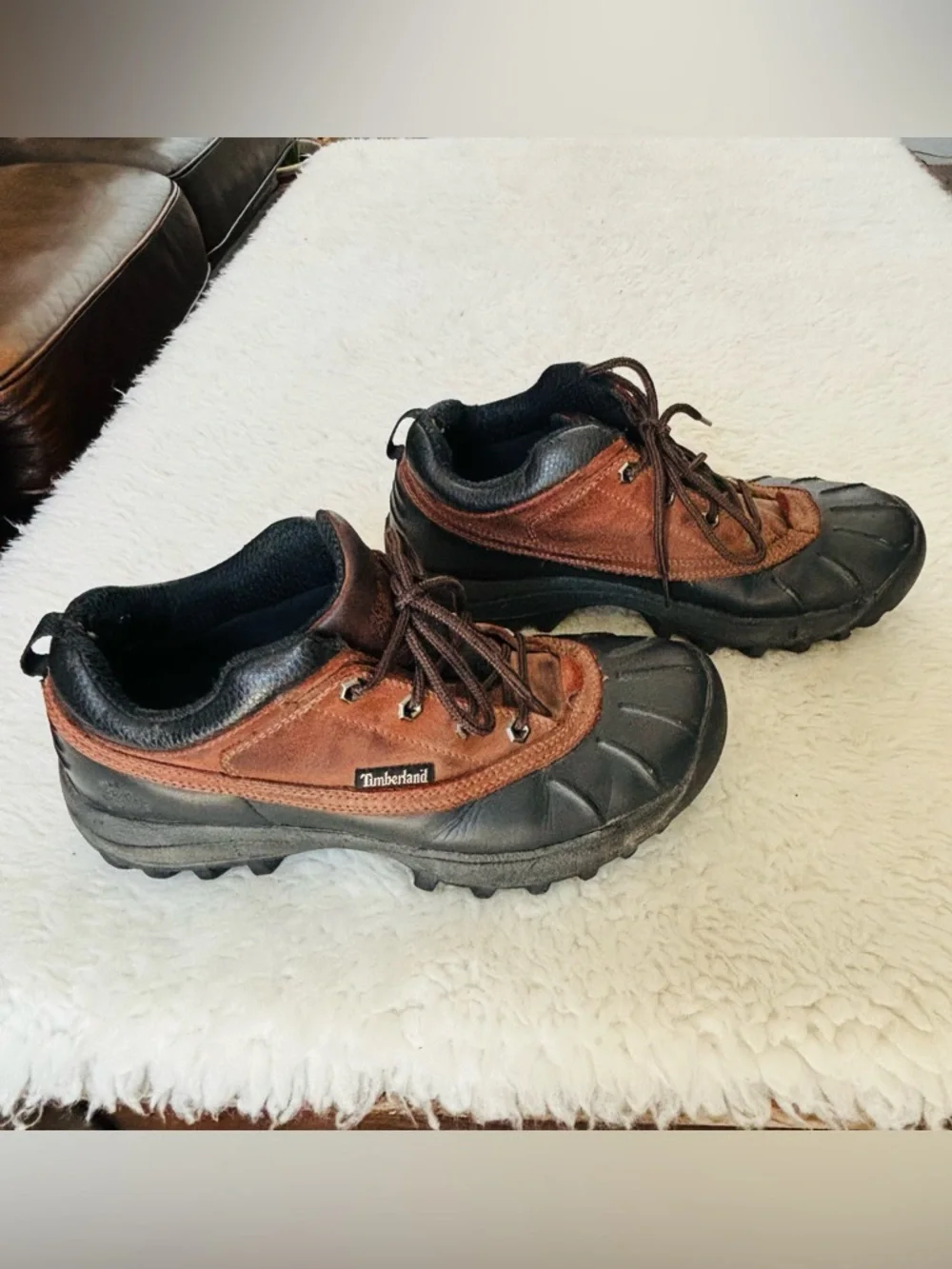 Timberland Brown and Black Genuine leather Lace-Up Chukka Boots Size 9 M